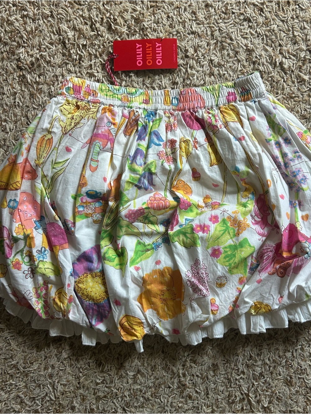 NWT Vintage Oilily Floral Bubble Skirt with Multicolor Print 122/7